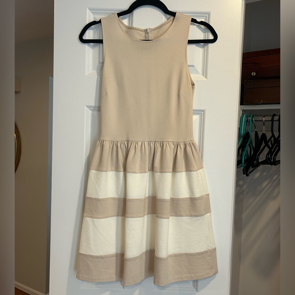 Stylish Tan and Cream Kids Dress